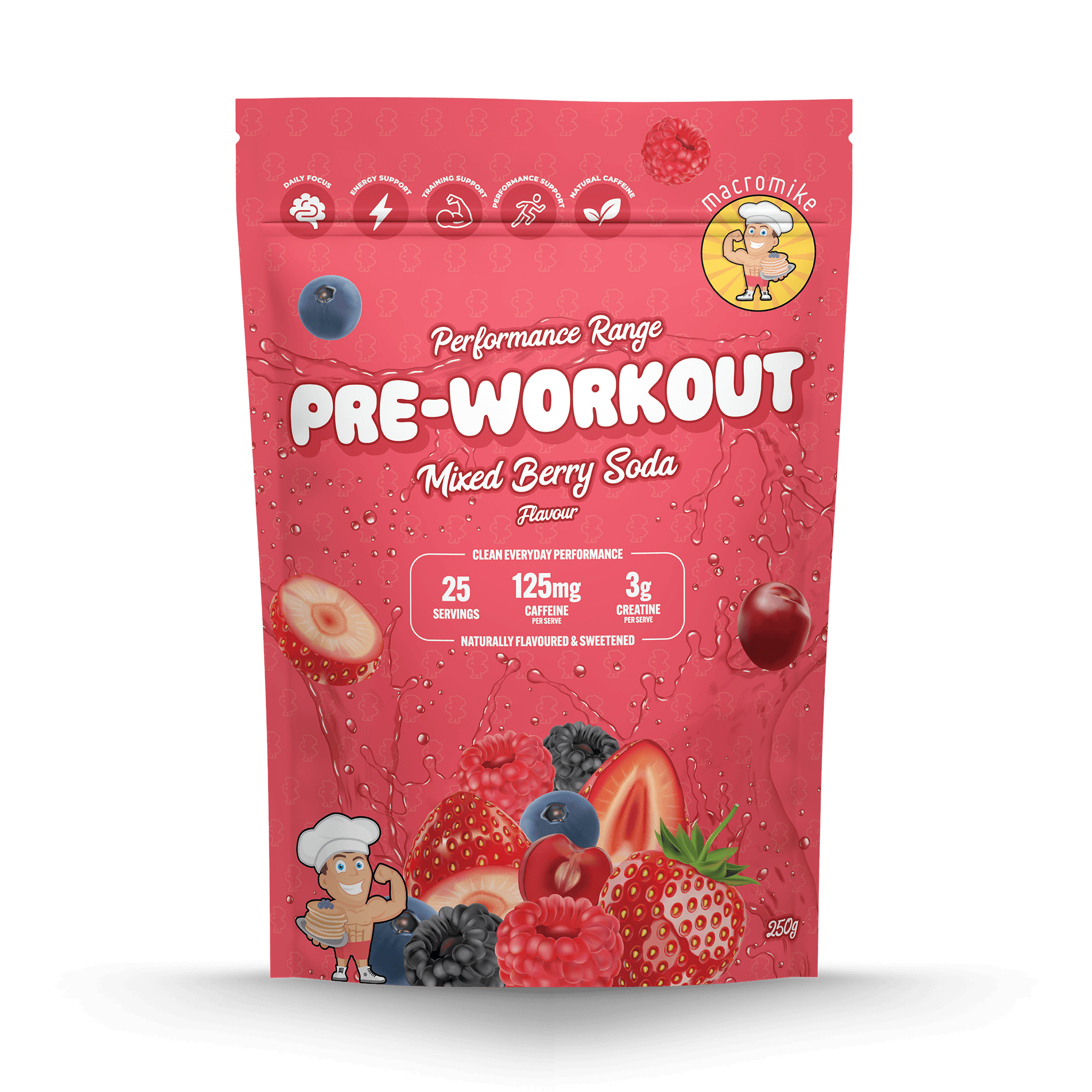 Mixed Berry Soda Pre-Workout (250g Bag) – New Range