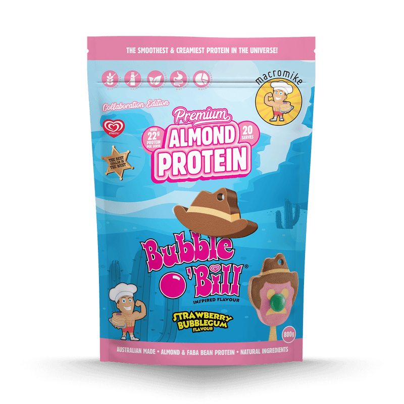 Macro Mike x Streets Strawberry Bubblegum Bubble O'Bill Premium Almond Protein (800g Bag)
