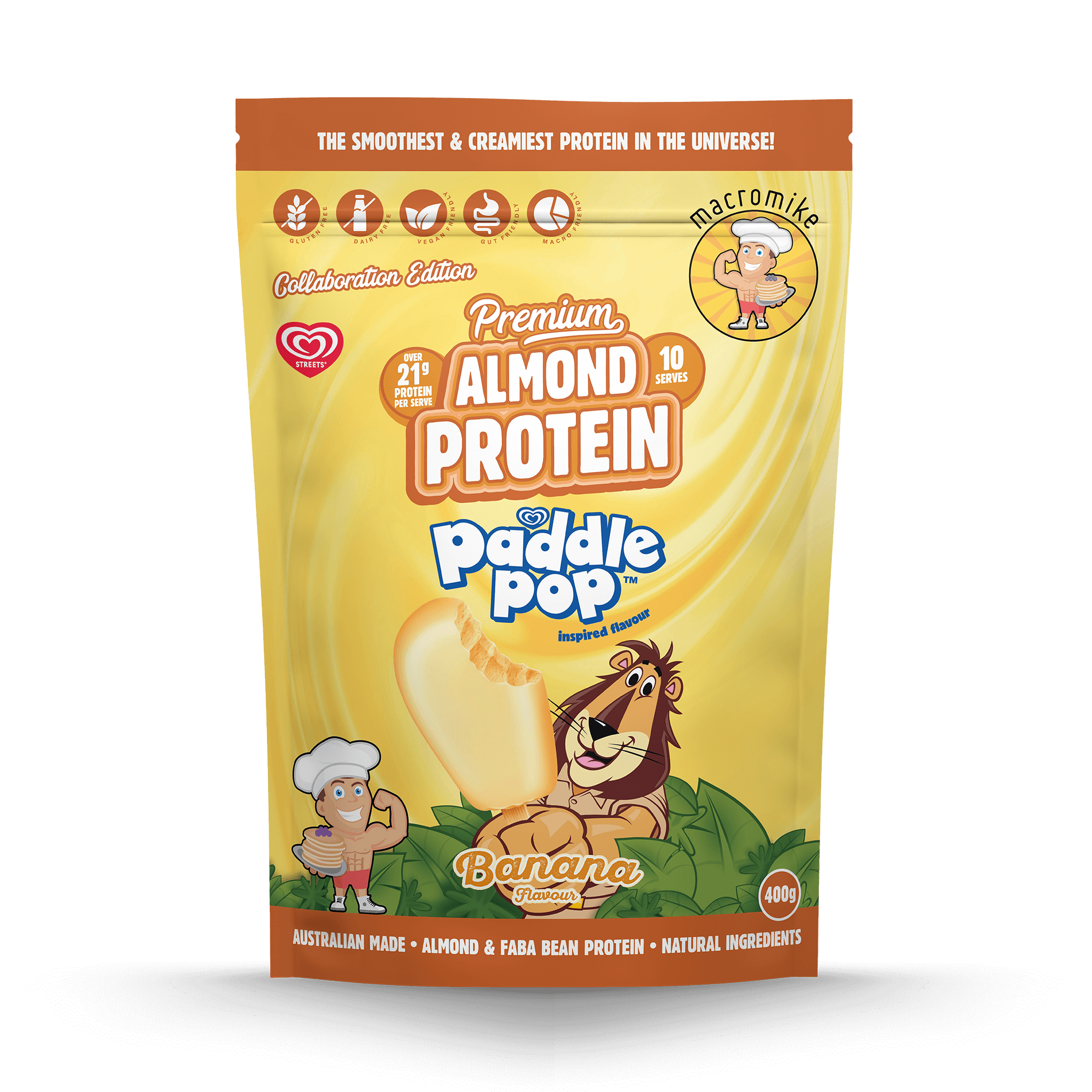 Macro Mike x Streets Banana Paddle Pop Premium Almond Protein (400g Bag)
