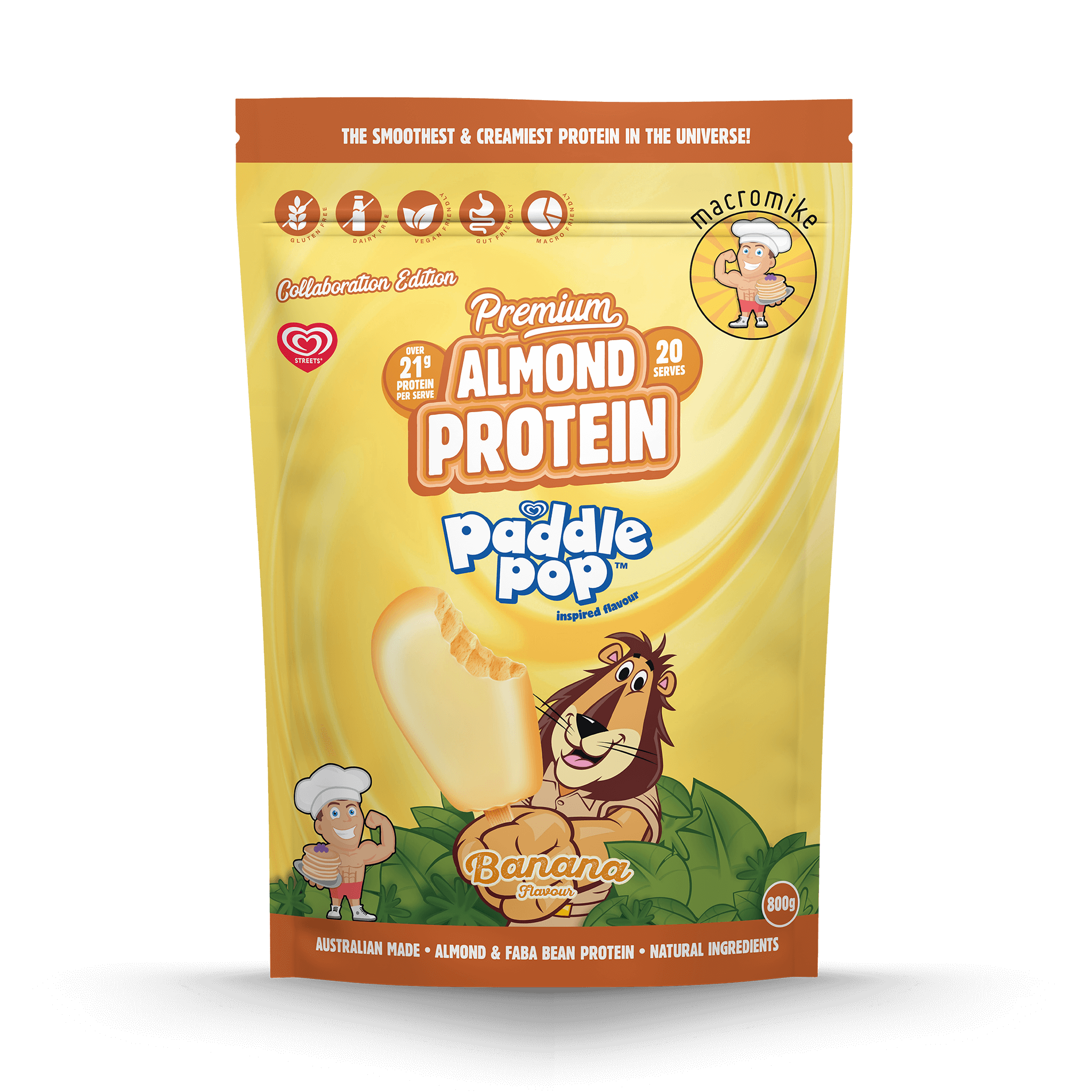 Macro Mike x Streets Banana Paddle Pop Premium Almond Protein (800g Bag)