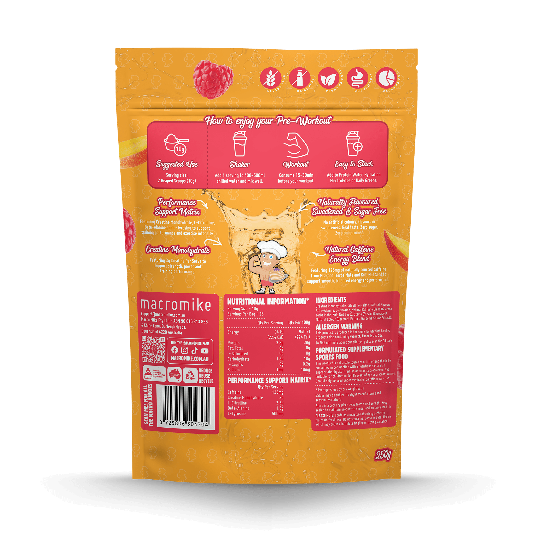 Raspberry Mango Tango Pre-Workout (250 Bag) – New Range