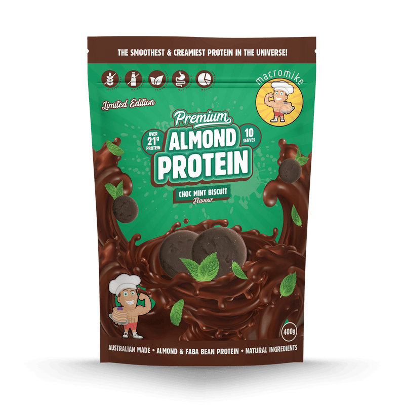 Choc Mint Biscuit Premium Almond Protein (400g Bag)